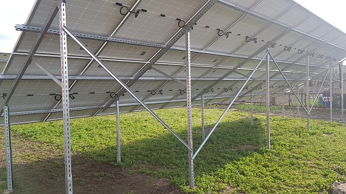 Дворядна наземна оцинкована конструкція PRONT для сонячної станції