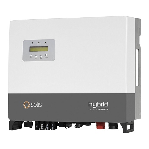 ГІБРИДНИЙ ІНВЕРТОР SOLIS RHI-3P6K-HVES-5G, 6 КВТ, 3 ФАЗИ, 2 MPPT