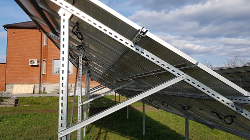 Дворядна наземна оцинкована конструкція PRONT для сонячної станції