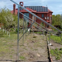 Дворядна оцинкована наземна конструкція Kripter Domino для сонячної станції