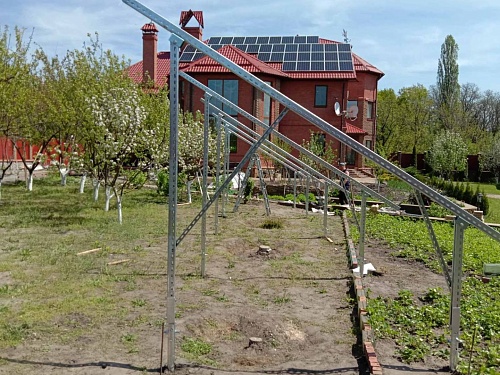 Дворядна оцинкована наземна конструкція Kripter Domino для сонячної станції