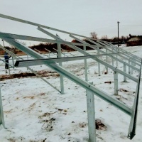 Дворядна наземна оцинкована конструкція SMS 212 для сонячної станції