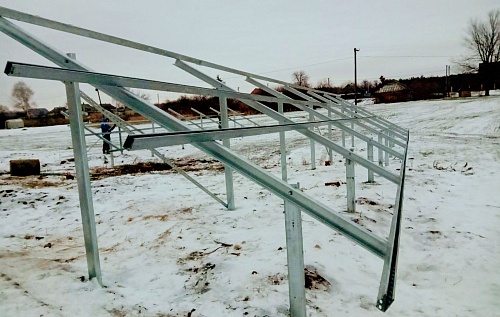 Дворядна наземна оцинкована конструкція SMS 212 для сонячної станції