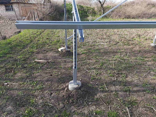 Дворядна наземна оцинкована конструкція PRONT для сонячної станції