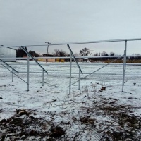 Дворядна наземна оцинкована конструкція SMS 212 для сонячної станції