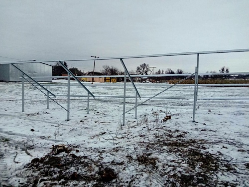 Дворядна наземна оцинкована конструкція SMS 212 для сонячної станції