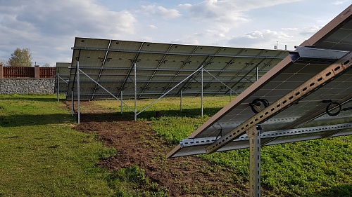 Дворядна наземна оцинкована конструкція PRONT для сонячної станції